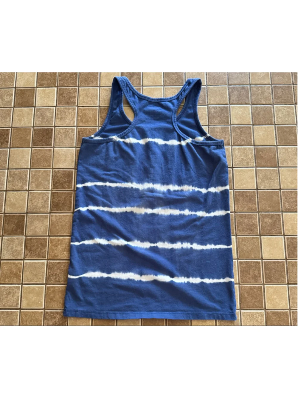 Girls Old Navy Tank Top L Blue White Tie-Dye